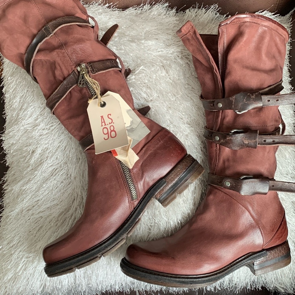 Ultra Rare A.S.98 Rye Field in Wine Sundance Limited Edition Boots 38